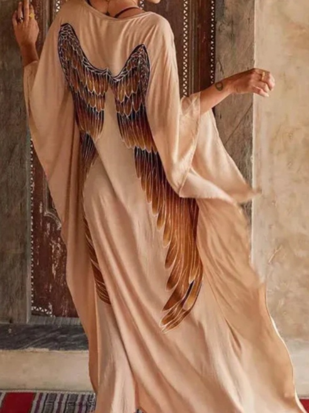 Sheer Angel Wing Robe - Pink